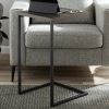 C-Shape Metal End Table, Espresso/Black Finish