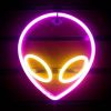 1pc Alien Shape LED Neon Sign, USB & Battery Powered Novelty Neon Mini Night Light, Novelty Wall Lamp With 1pc Hook For Bedroom Kids Room Party Home W