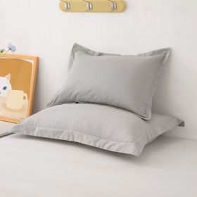 One Pair Of Pure Cotton Pillowcases For Single Person (Option: Minimalist grey-30cmX50cm)