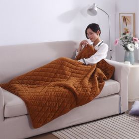 USB Shawl Warm Body Electric Heating Blanket 5v Low Voltage (Option: Brown-100x140 Without Zipper)