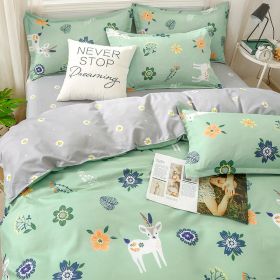 Student Dormitory Single Duvet Cover Autumn And Winter (Option: Happy Deer-1.5bed)