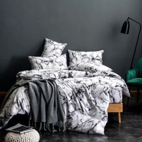 Three-piece Bedding Set Printed Home Textile (Option: 201 White-200x200cm)