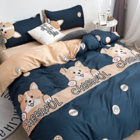 Student Dormitory Single Duvet Cover Autumn And Winter (Option: Cute Dog-1.8bed)