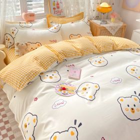 Student Dormitory Single Duvet Cover Autumn And Winter (Option: Happy Bear-1.8bed)